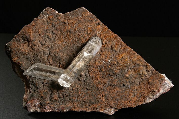 Glassy Selenite Crystals on Matrix - Naica Mine, Mexico #325088